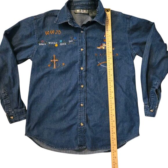 Y2K Way To Go Small Top WWJD "What Would Jesus Do"  90's Church Cross - Picture 7 of 7